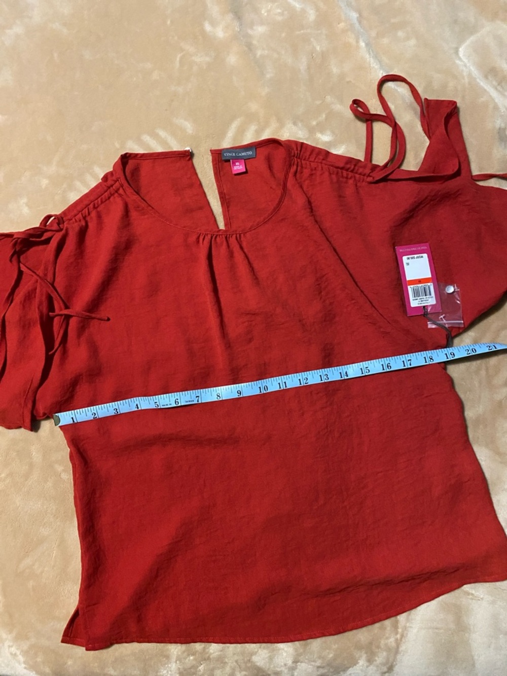 Vince Camuto Red Short-Sleeve Blouse